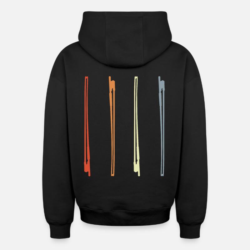 Dessin d’archet de violon - Sweat à capuche unisexe zippé oversize épais SPREAD - noir
