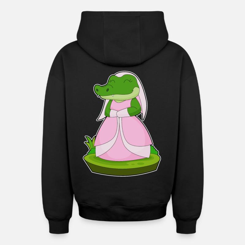 Crocodile voile de mariée mariage - Sweat à capuche unisexe zippé oversize épais SPREAD - noir