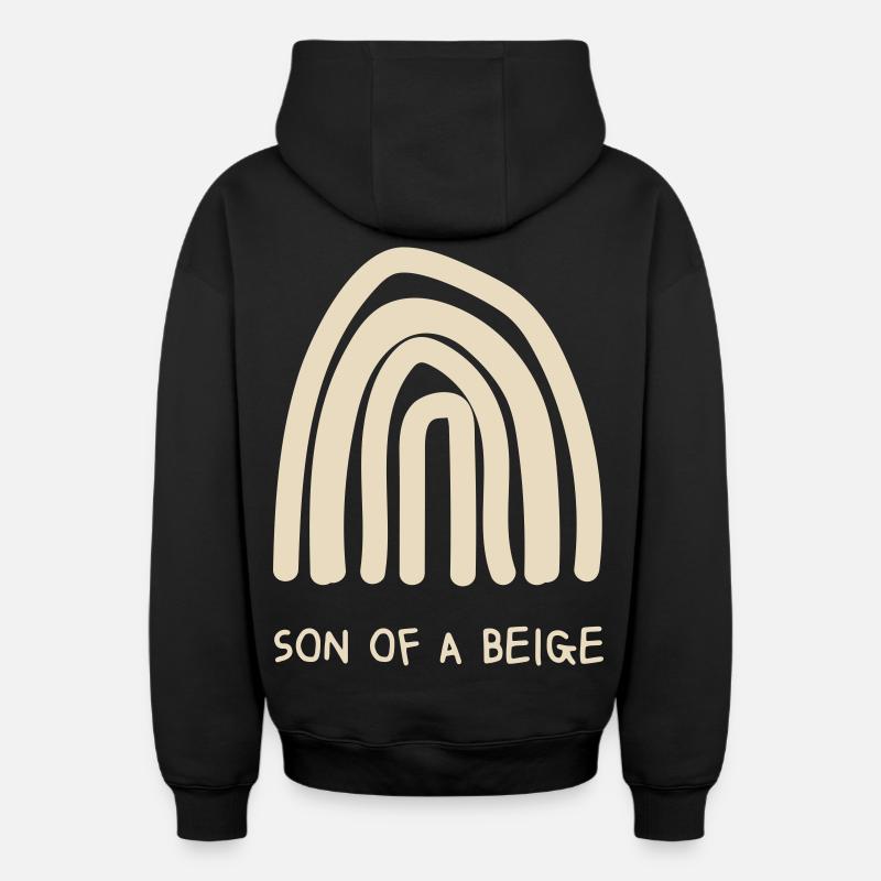 Fils d’un beige - Sweat à capuche unisexe zippé oversize épais SPREAD - noir