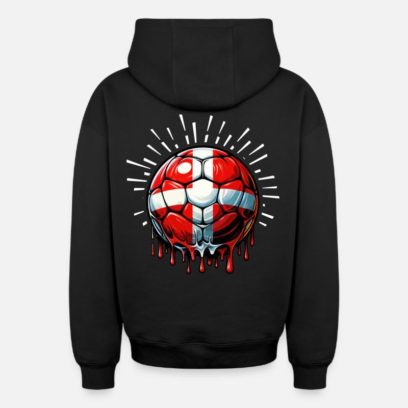 Danemark Fan Shirt - Sweat à capuche unisexe zippé oversize épais SPREAD - noir
