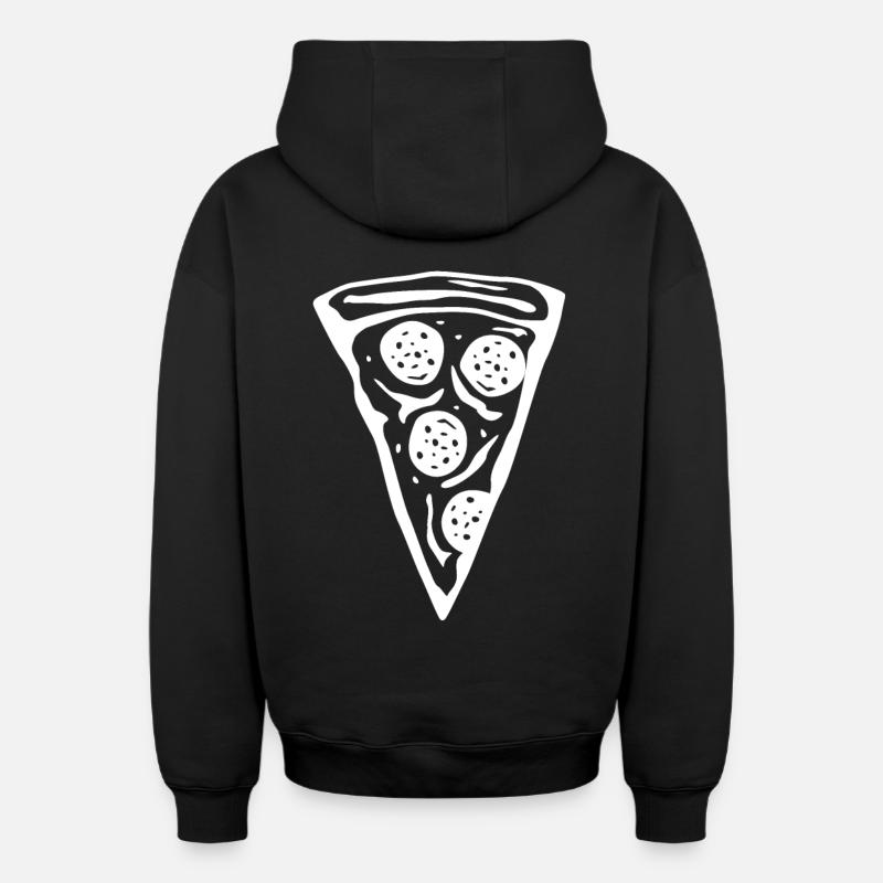 Tranche de pizza - Sweat à capuche unisexe zippé oversize épais SPREAD - noir