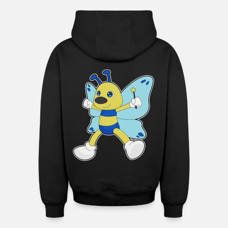 Baguette de sorcier papillon - Sweat à capuche unisexe zippé oversize épais SPREAD - noir