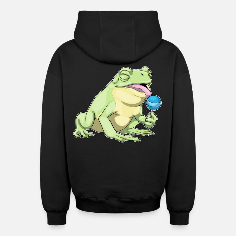 Sucette grenouille - Sweat à capuche unisexe zippé oversize épais SPREAD - noir