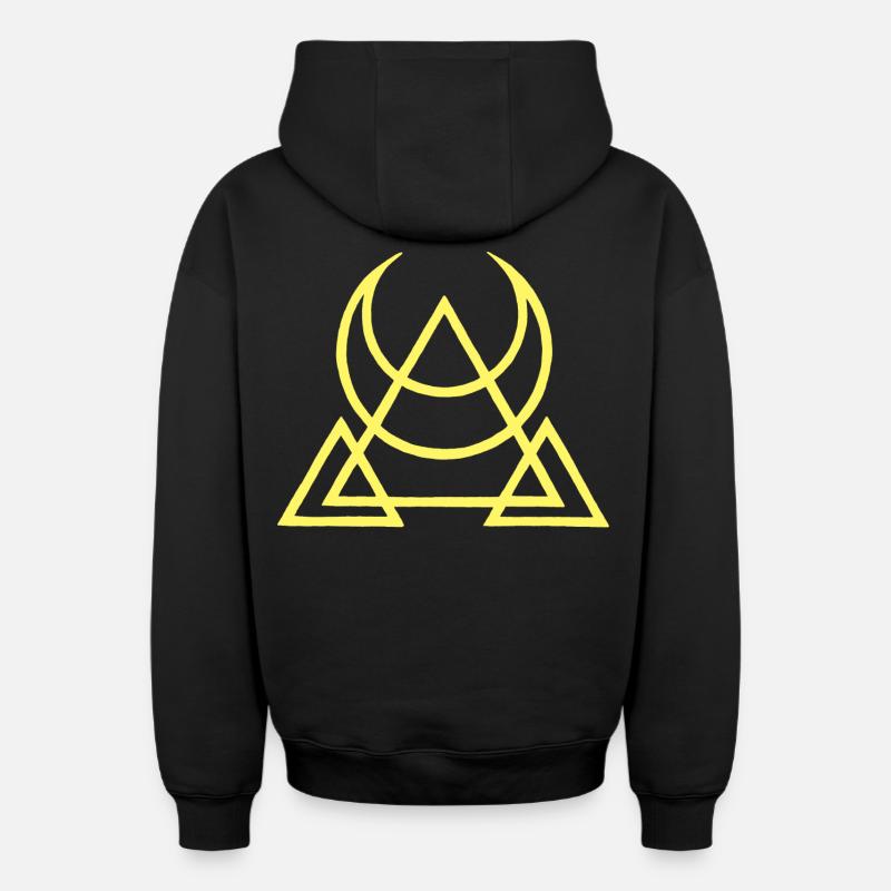 symbole des pyramides égyptiennes - Sweat à capuche unisexe zippé oversize épais SPREAD - noir