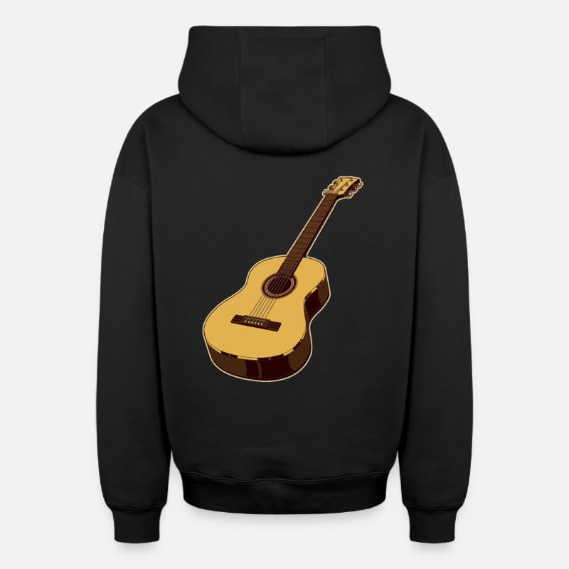 Guitare - Sweat à capuche unisexe zippé oversize épais SPREAD - noir