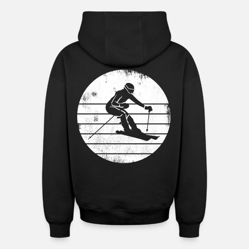 Skieur - Sweat à capuche unisexe zippé oversize épais SPREAD - noir