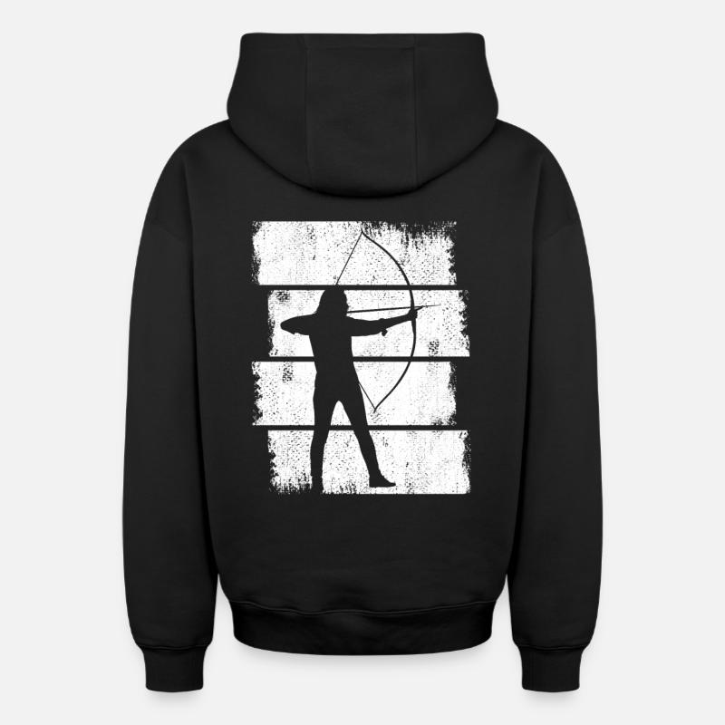 Archer - Sweat à capuche unisexe zippé oversize épais SPREAD - noir