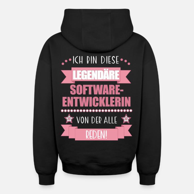 Softwareentwicklerin Codeexpertin süßes Geschenk - Oversized Heavyweight Unisex Zip Hoodie - Schwarz