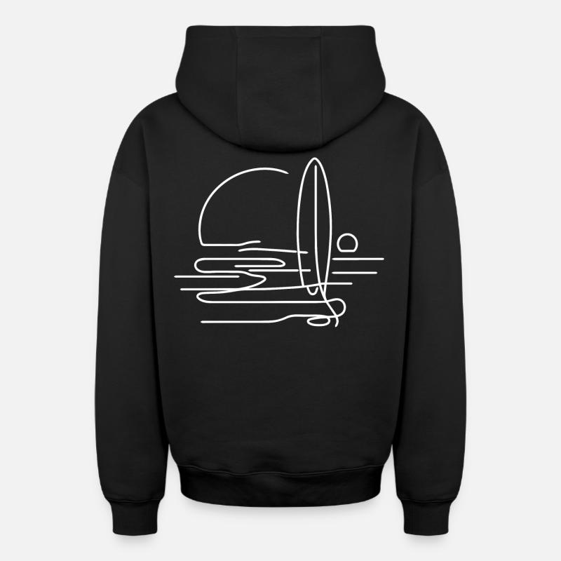 Surf - Sweat à capuche unisexe zippé oversize épais SPREAD - noir
