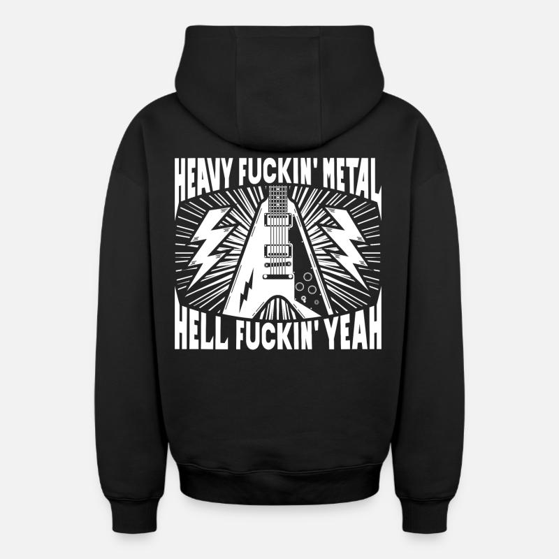 Heavy Metal : ! - Sweat à capuche unisexe zippé oversize épais SPREAD - noir