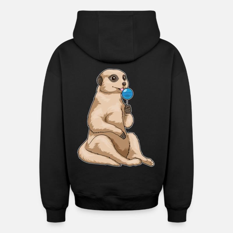 Suces suricates - Sweat à capuche unisexe zippé oversize épais SPREAD - noir