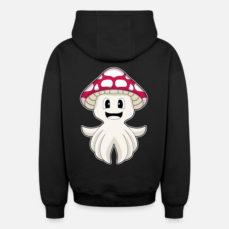 Champignon poulpe - Sweat à capuche unisexe zippé oversize épais SPREAD - noir