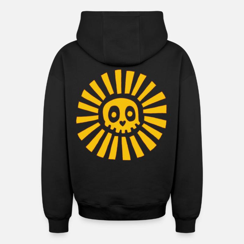 Crâne ensoleillé - Sweat à capuche unisexe zippé oversize épais SPREAD - noir