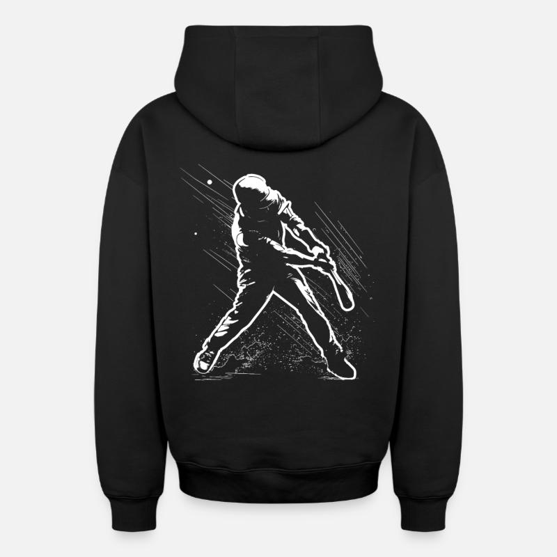Joueur de baseball - Sweat à capuche unisexe zippé oversize épais SPREAD - noir