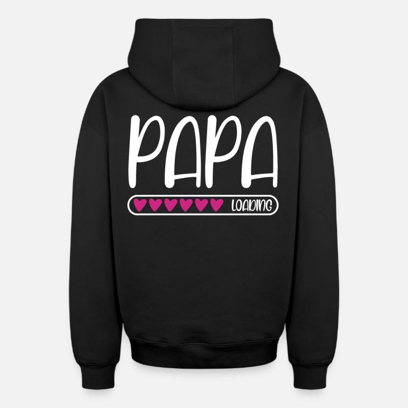 Papa loading - Oversized Heavyweight Unisex Zip Hoodie - Schwarz