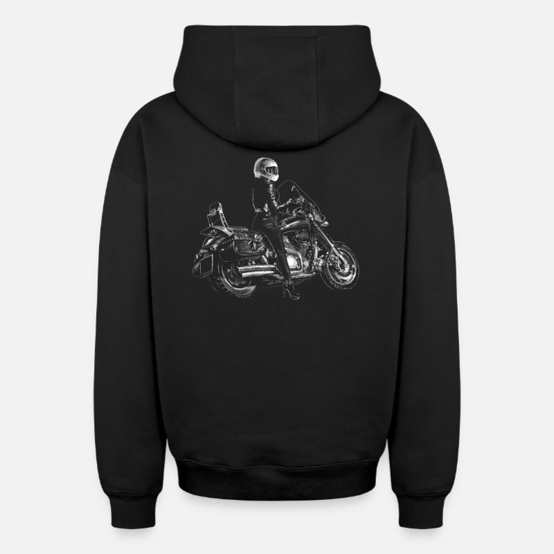 Hélicoptère - Sweat à capuche unisexe zippé oversize épais SPREAD - noir