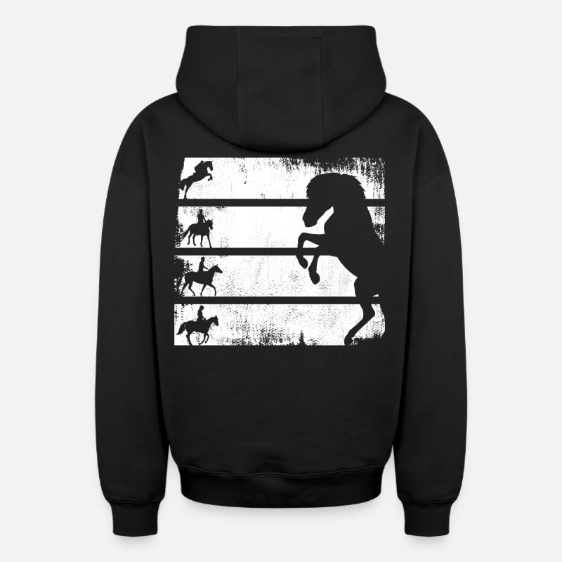 Équitation - Sweat à capuche unisexe zippé oversize épais SPREAD - noir