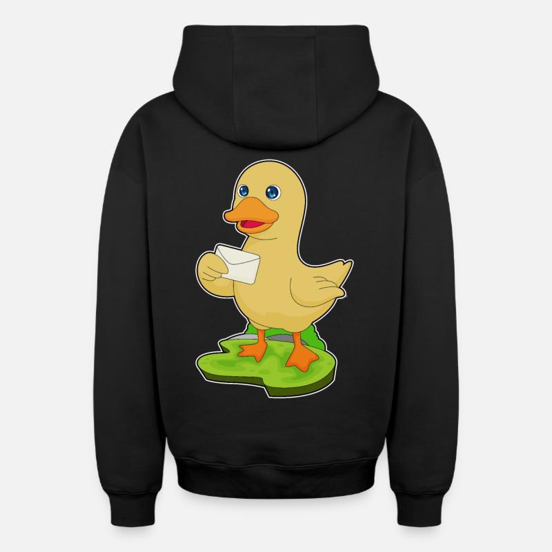 Lettre de canard - Sweat à capuche unisexe zippé oversize épais SPREAD - noir