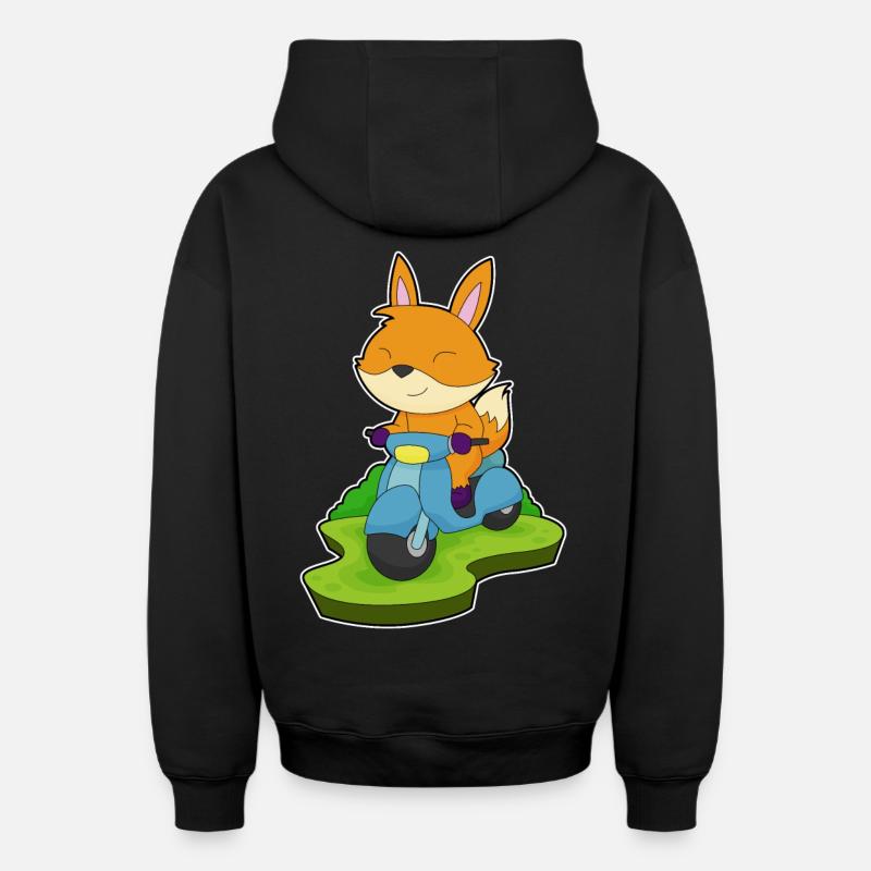 Moto Fox - Sweat à capuche unisexe zippé oversize épais SPREAD - noir