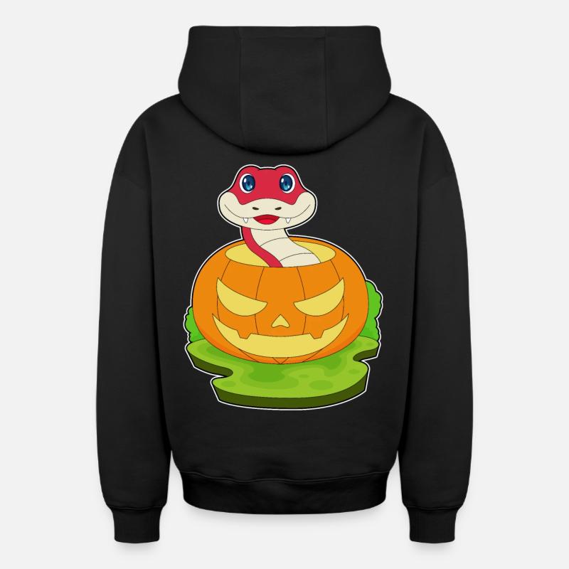 Citrouille d’Halloween serpent - Sweat à capuche unisexe zippé oversize épais SPREAD - noir