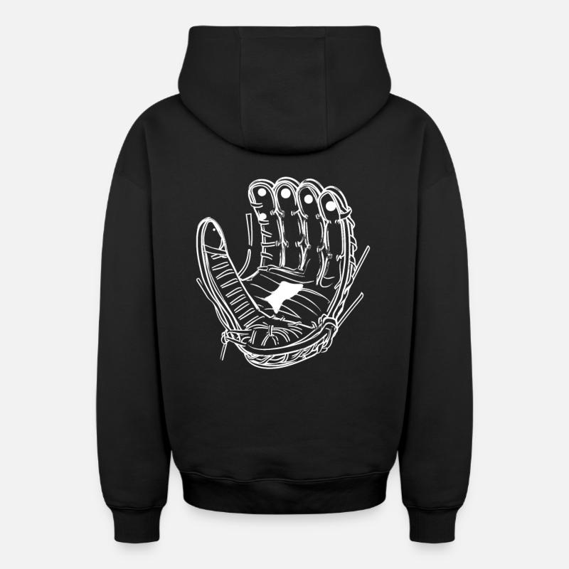 Gant de baseball - Sweat à capuche unisexe zippé oversize épais SPREAD - noir