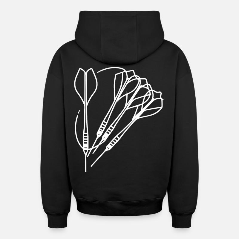 Dessin de fléchettes - Sweat à capuche unisexe zippé oversize épais SPREAD - noir