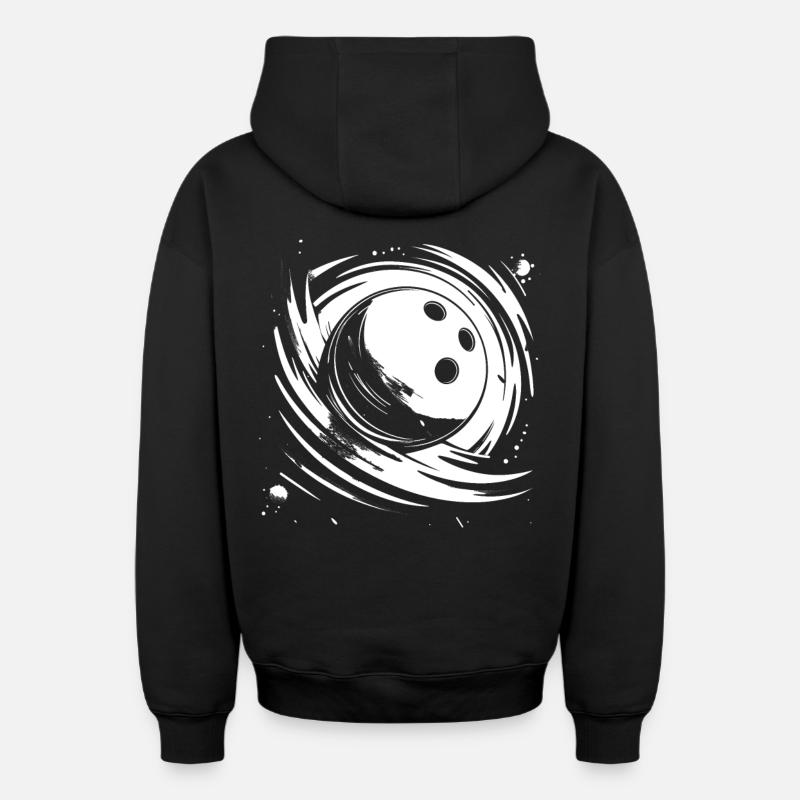Bowling - Sweat à capuche unisexe zippé oversize épais SPREAD - noir