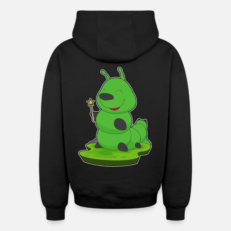 Baguette de magicien Caterpillar - Sweat à capuche unisexe zippé oversize épais SPREAD - noir