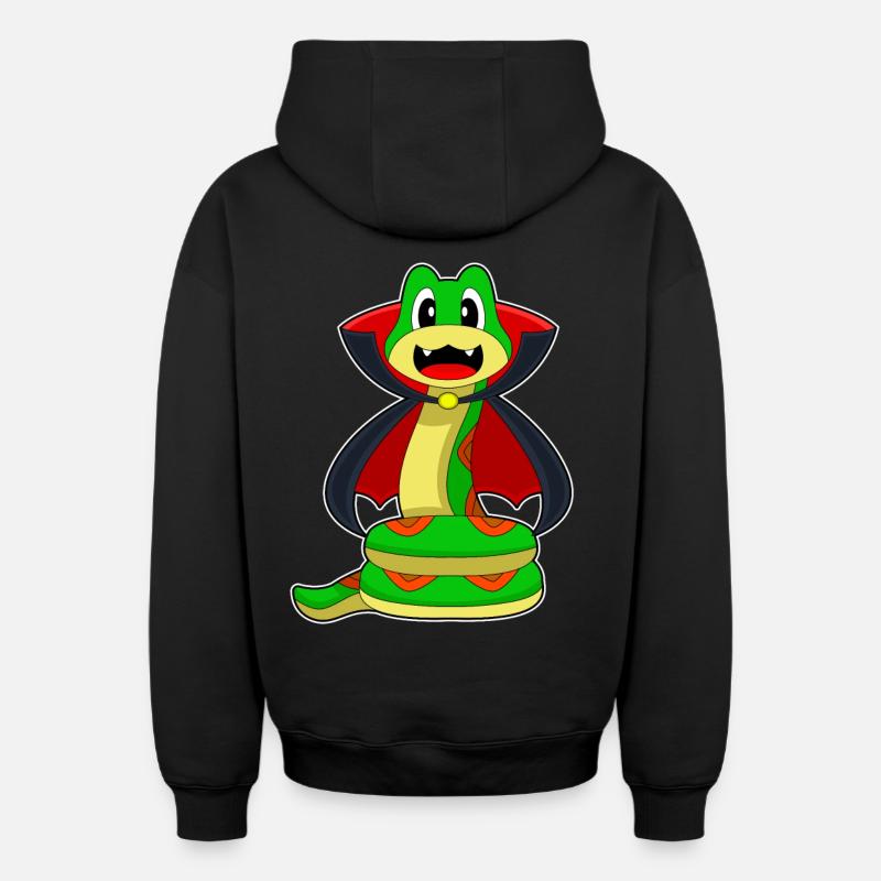 Serpent Halloween Vampire - Sweat à capuche unisexe zippé oversize épais SPREAD - noir