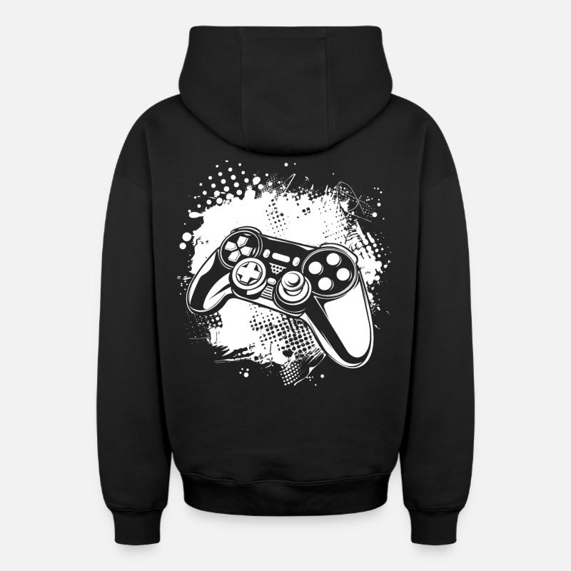 Jeu - Sweat à capuche unisexe zippé oversize épais SPREAD - noir