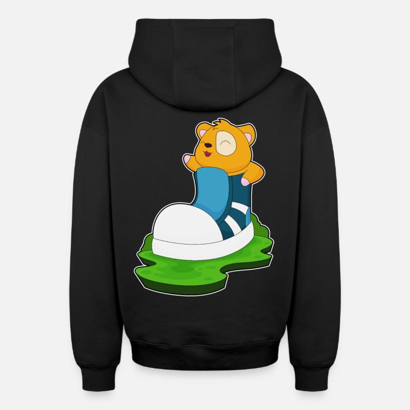 Hamster Grande Chaussure - Sweat à capuche unisexe zippé oversize épais SPREAD - noir