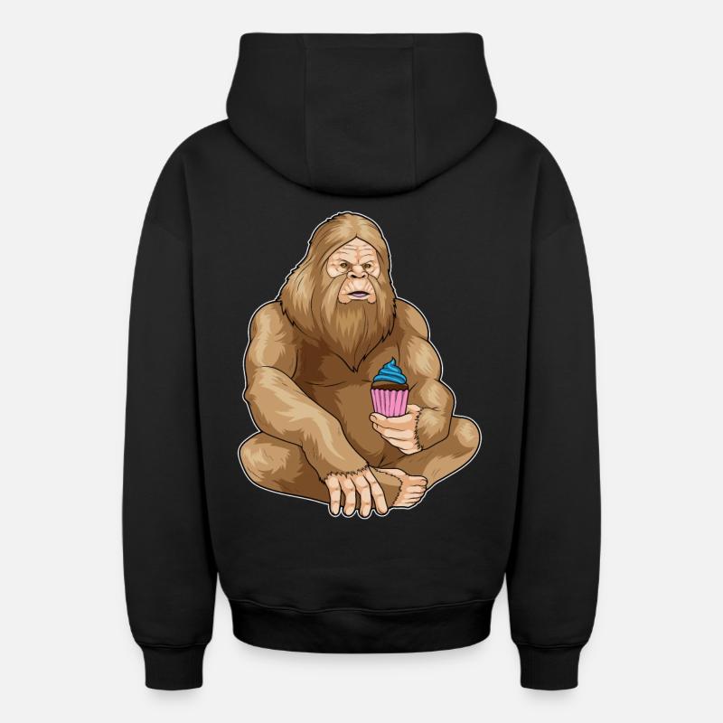 Cupcake d’Halloween Bigfoot - Sweat à capuche unisexe zippé oversize épais SPREAD - noir