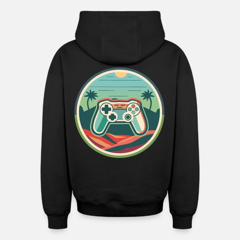 Jeu - Sweat à capuche unisexe zippé oversize épais SPREAD - noir