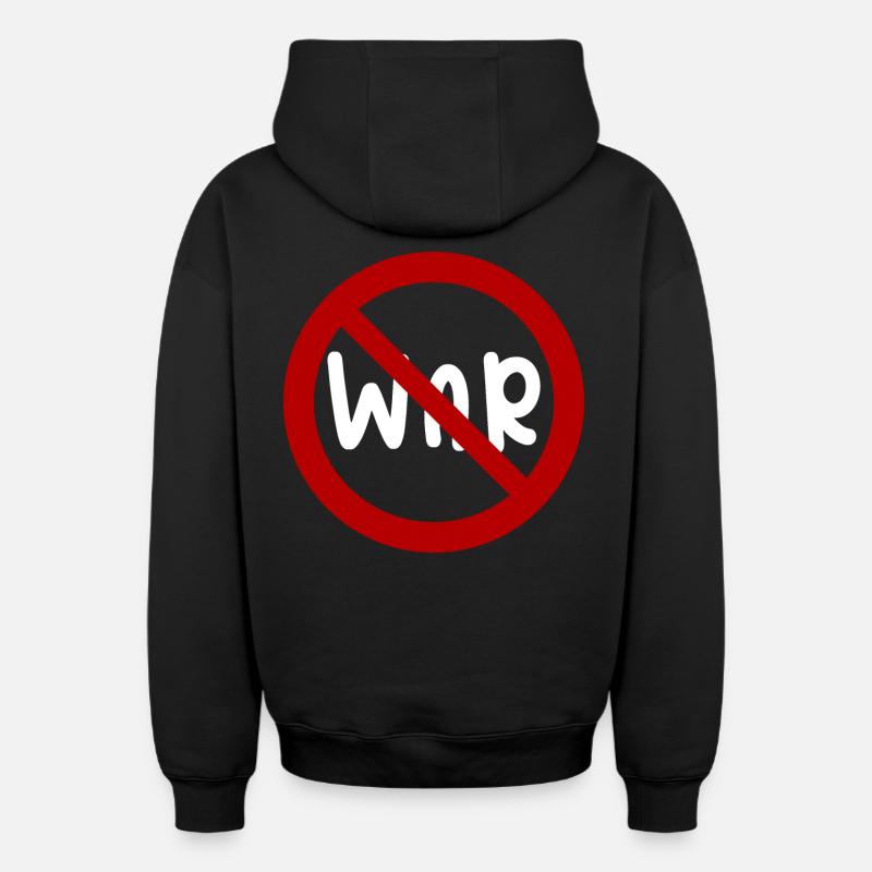 war paix - Sweat à capuche unisexe zippé oversize épais SPREAD - noir