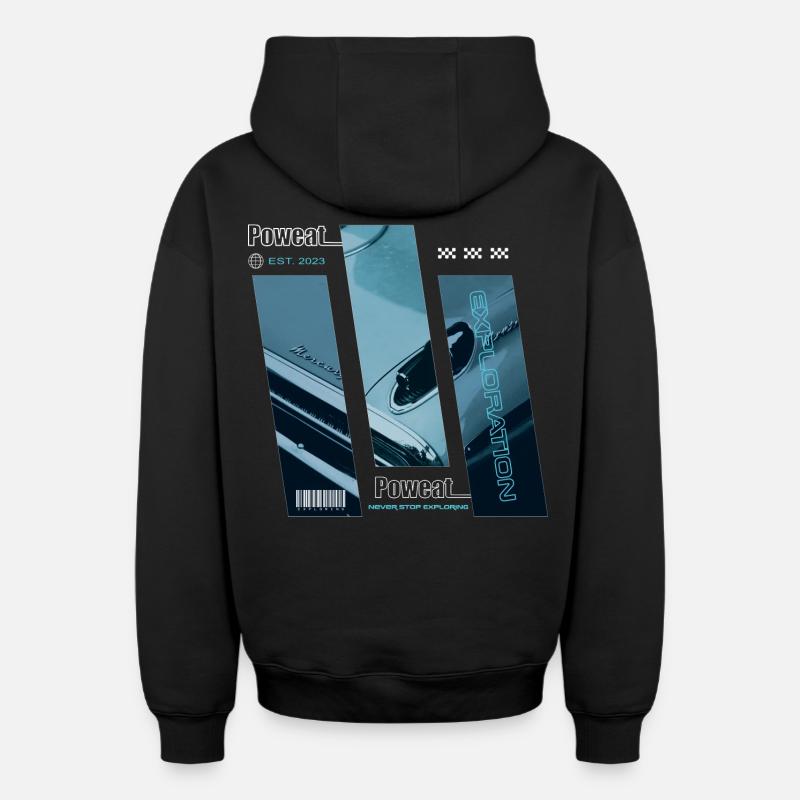 N’arrêtez jamais d’explorer - Sweat à capuche unisexe zippé oversize épais SPREAD - noir