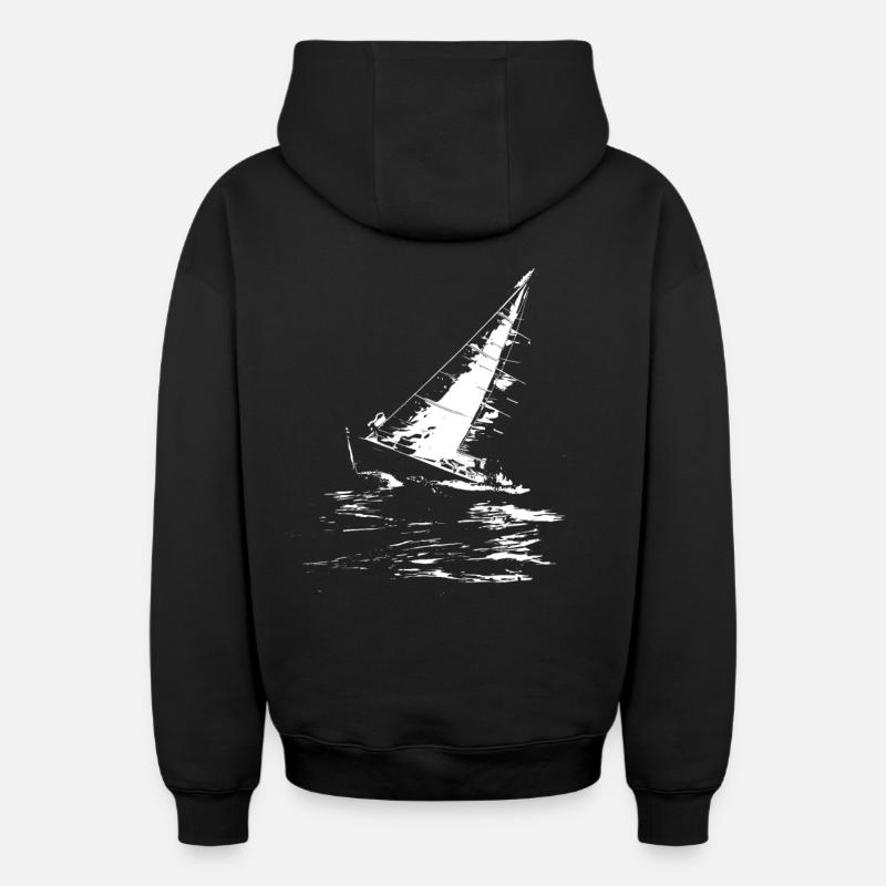 Graphismes de voile - Sweat à capuche unisexe zippé oversize épais SPREAD - noir