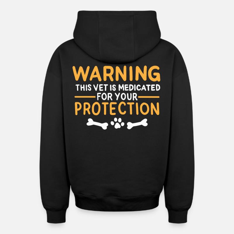 Blague vétérinaire - Sweat à capuche unisexe zippé oversize épais SPREAD - noir