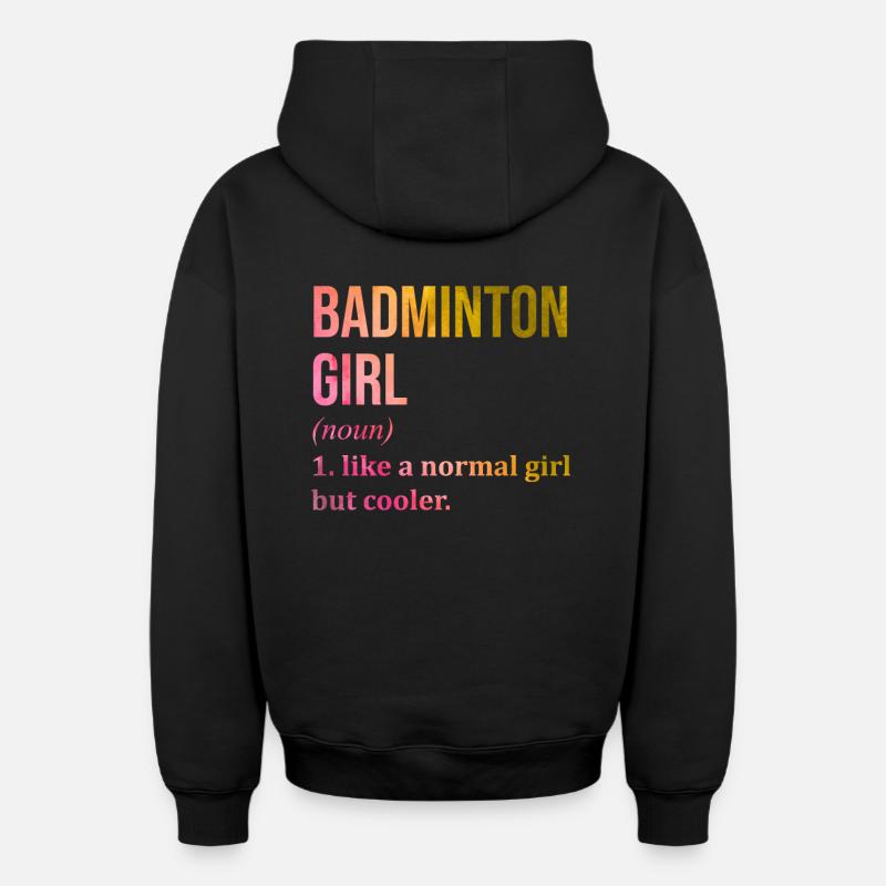 badminton - Sweat à capuche unisexe zippé oversize épais SPREAD - noir