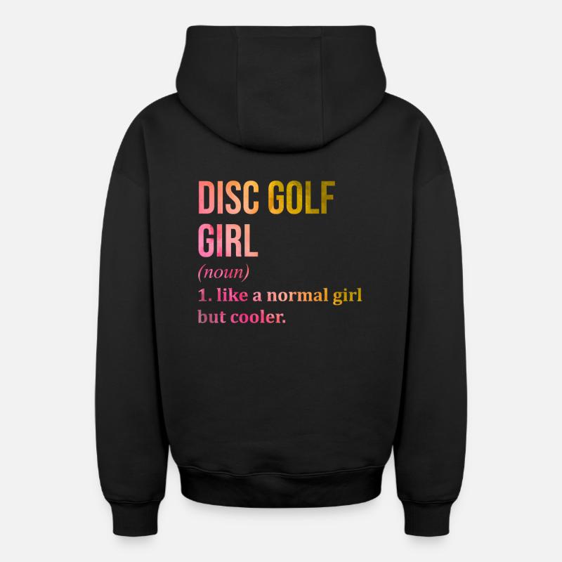 Disc golf - Sweat à capuche unisexe zippé oversize épais SPREAD - noir