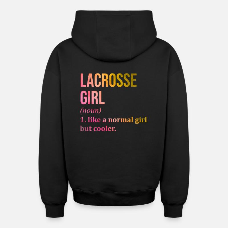 Lacrosse - Sweat à capuche unisexe zippé oversize épais SPREAD - noir