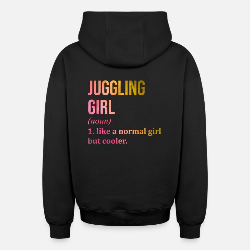jongleur - Sweat à capuche unisexe zippé oversize épais SPREAD - noir