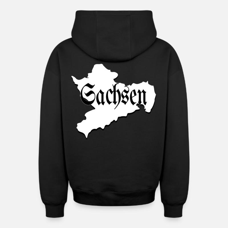Saxe noir et blanc - Sweat à capuche unisexe zippé oversize épais SPREAD - noir