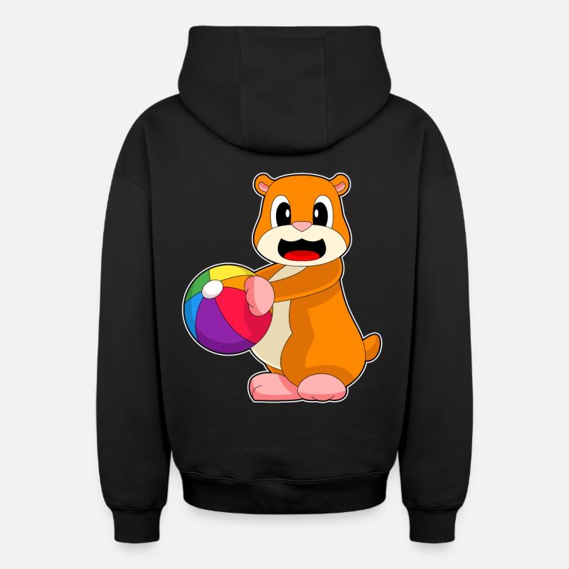 Water-polo Hamster - Sweat à capuche unisexe zippé oversize épais SPREAD - noir