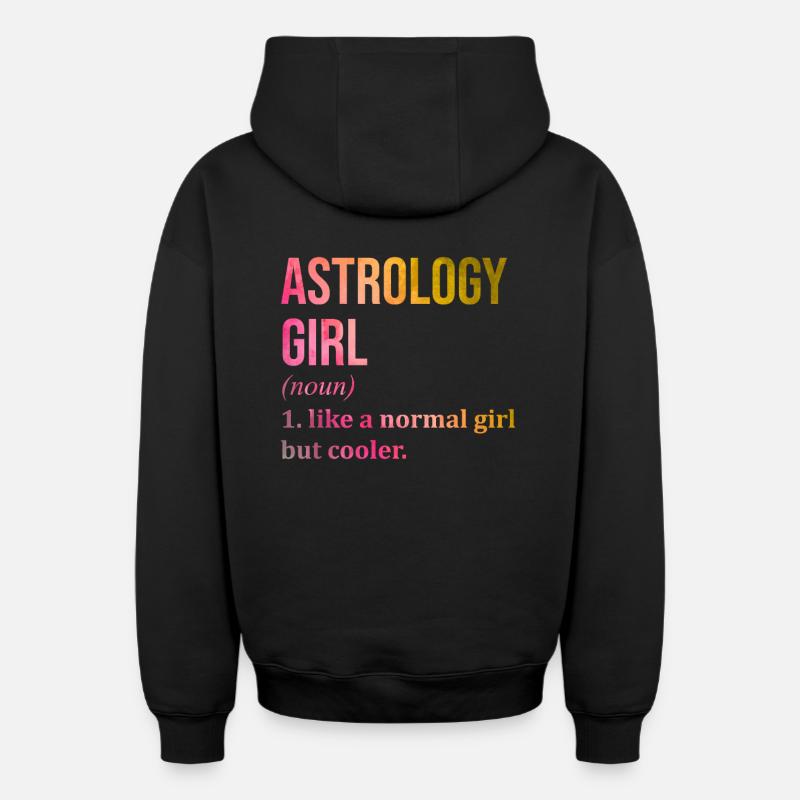 astrologie - Sweat à capuche unisexe zippé oversize épais SPREAD - noir