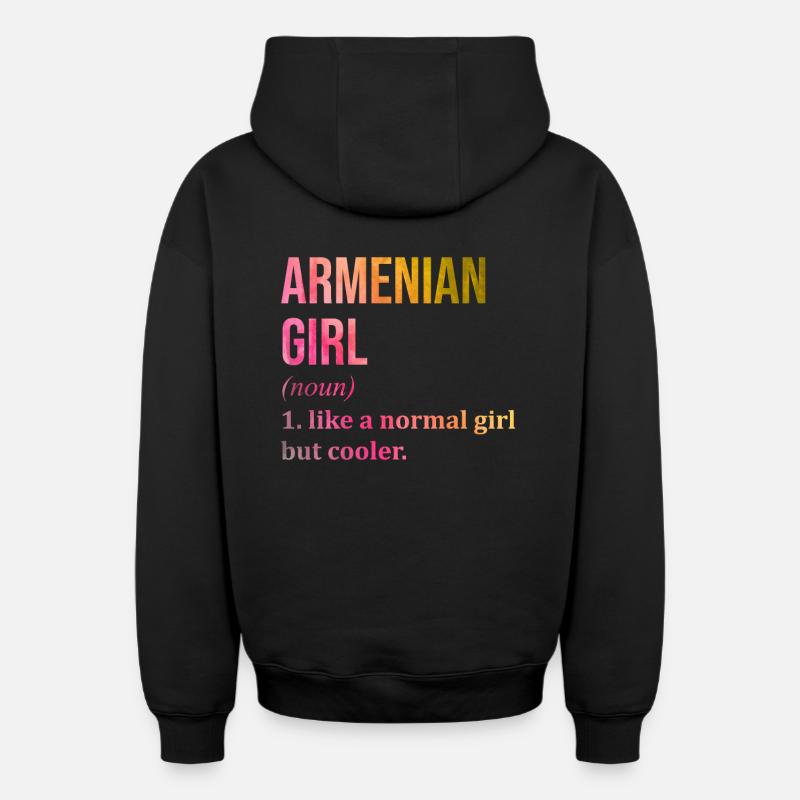 Arménie - Sweat à capuche unisexe zippé oversize épais SPREAD - noir
