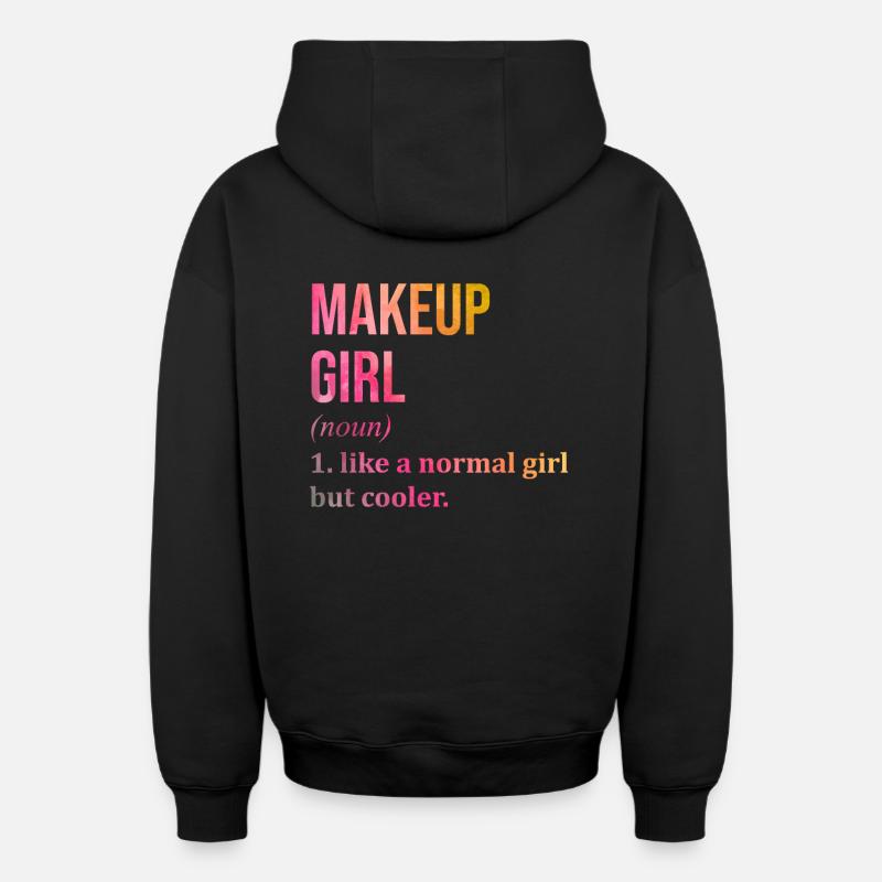 maquillage - Sweat à capuche unisexe zippé oversize épais SPREAD - noir