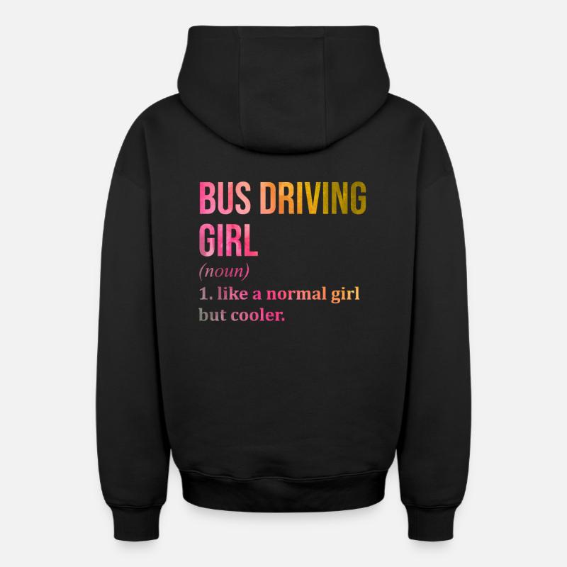 chauffeur de bus - Sweat à capuche unisexe zippé oversize épais SPREAD - noir