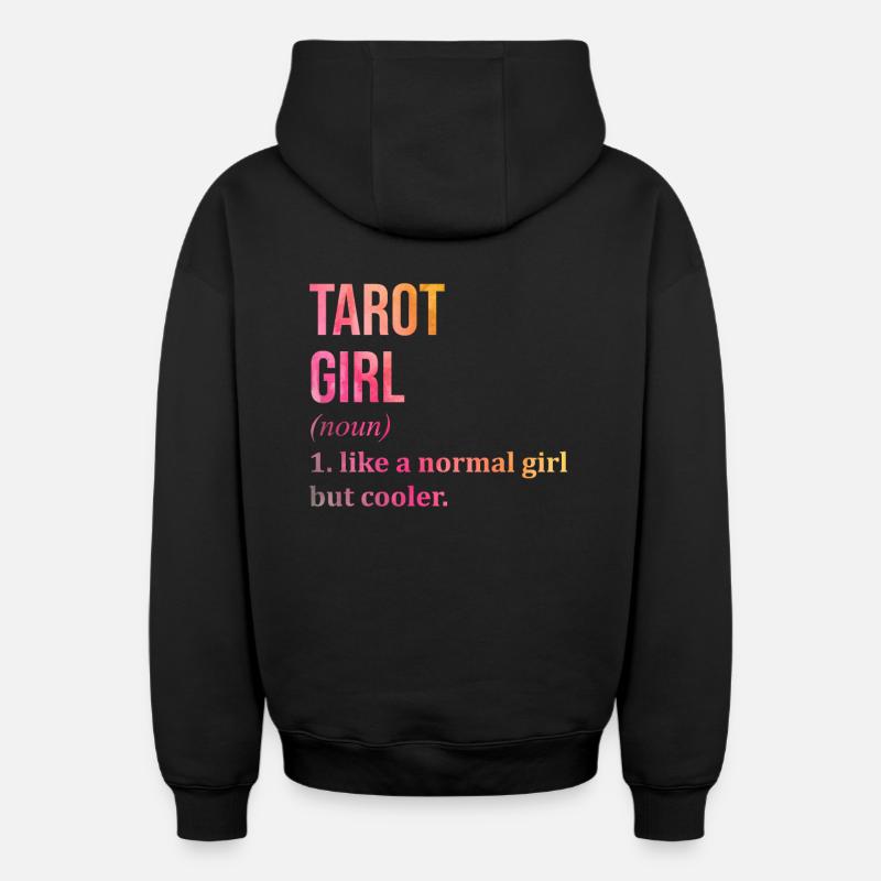 Tarot - Sweat à capuche unisexe zippé oversize épais SPREAD - noir