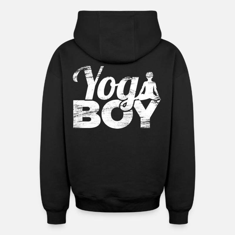 Garçon de yoga - Sweat à capuche unisexe zippé oversize épais SPREAD - noir