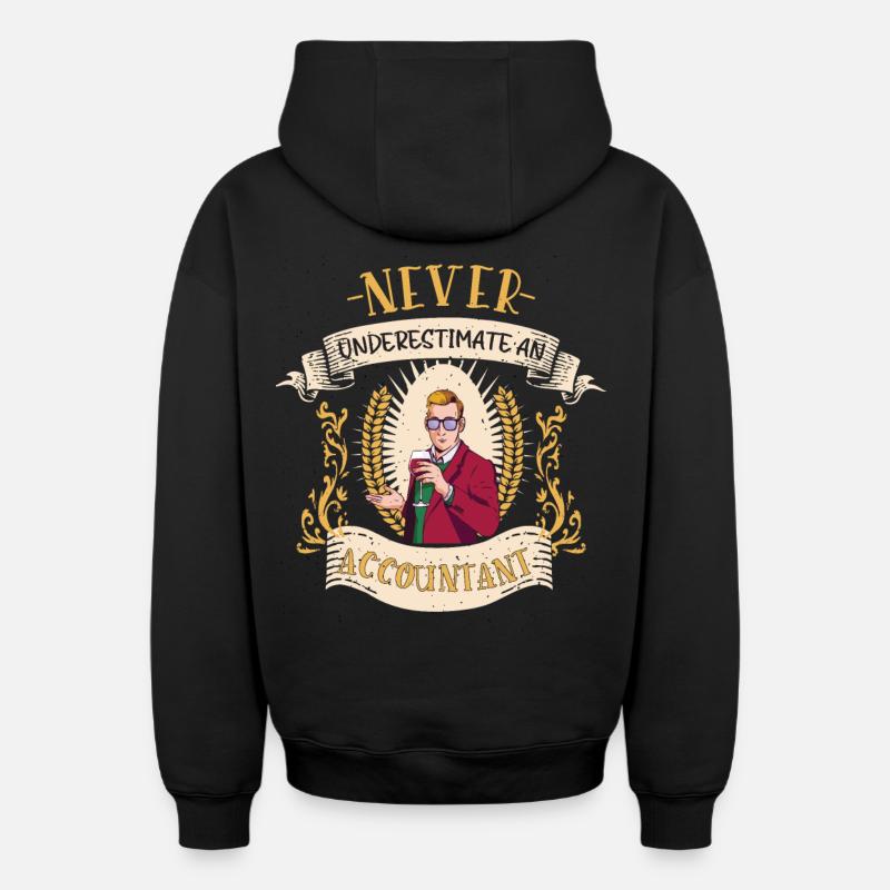 Cadeau drôle de comptabilité comptable - Sweat à capuche unisexe zippé oversize épais SPREAD - noir